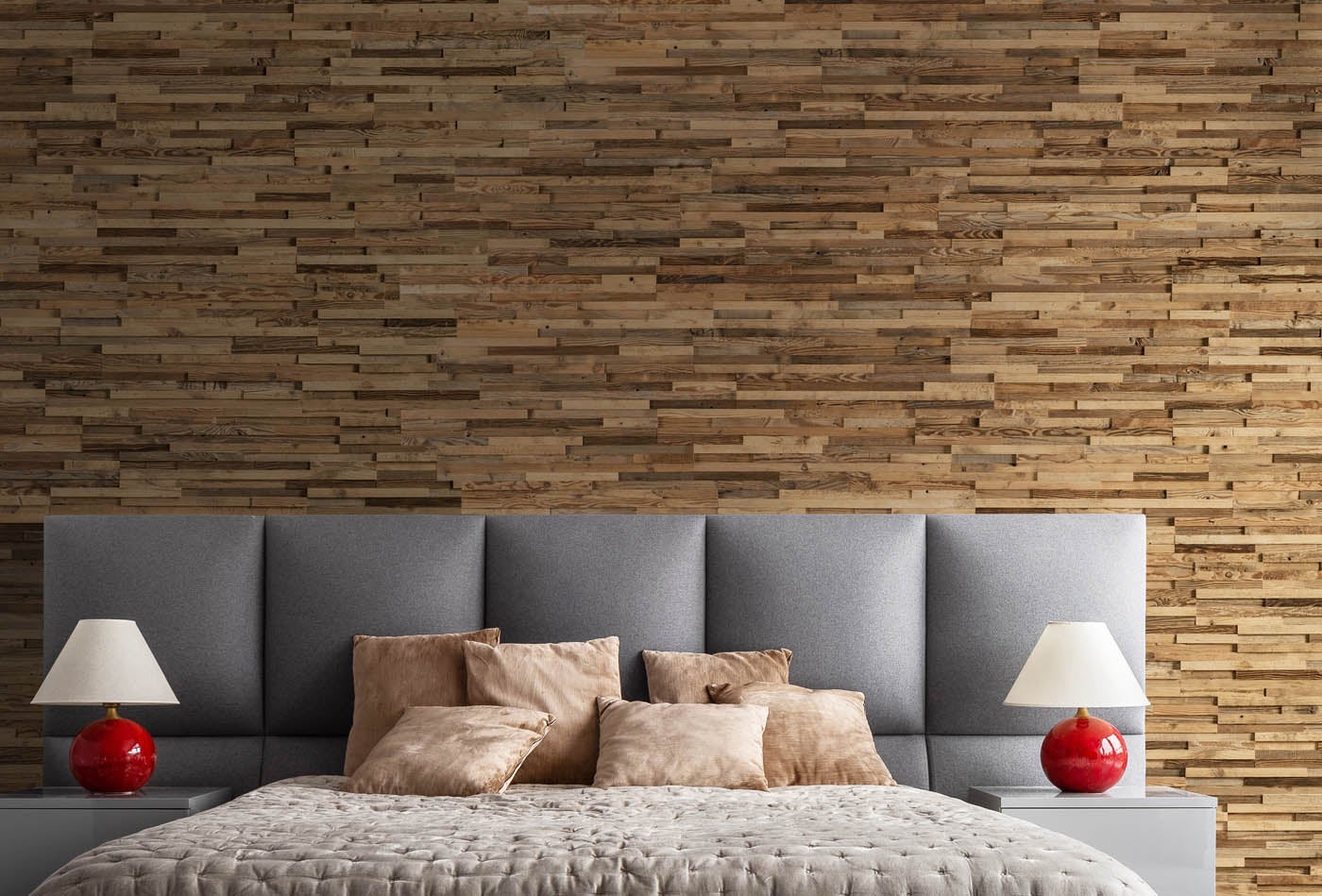 Plaquette de parement en bois effet 3D A PRIORI - Bois récupéré - 72 x 10cm - 14 panneaux - 1m² - 7
