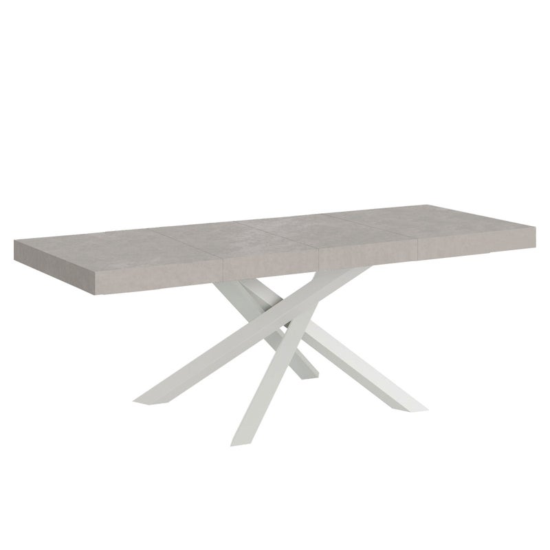 Stół rozkładany 160/420x90 cm Volantis Premium kaszmir białe nogi