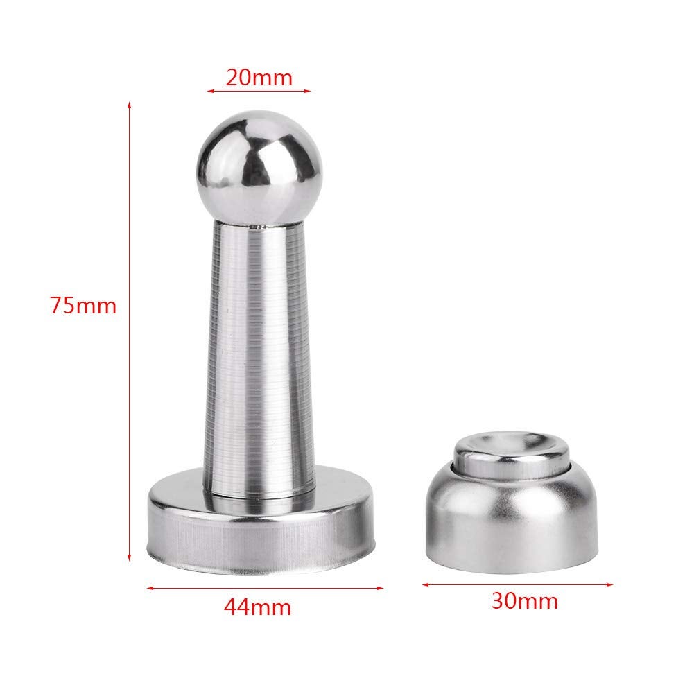 Butée de Porte Magnétique, Arrêt de Porte Aimanté, Butoirs de Porte Sur le Sol ou le Mur, Loquet de Porte Support de Porte avec Vis de Fixation - 4