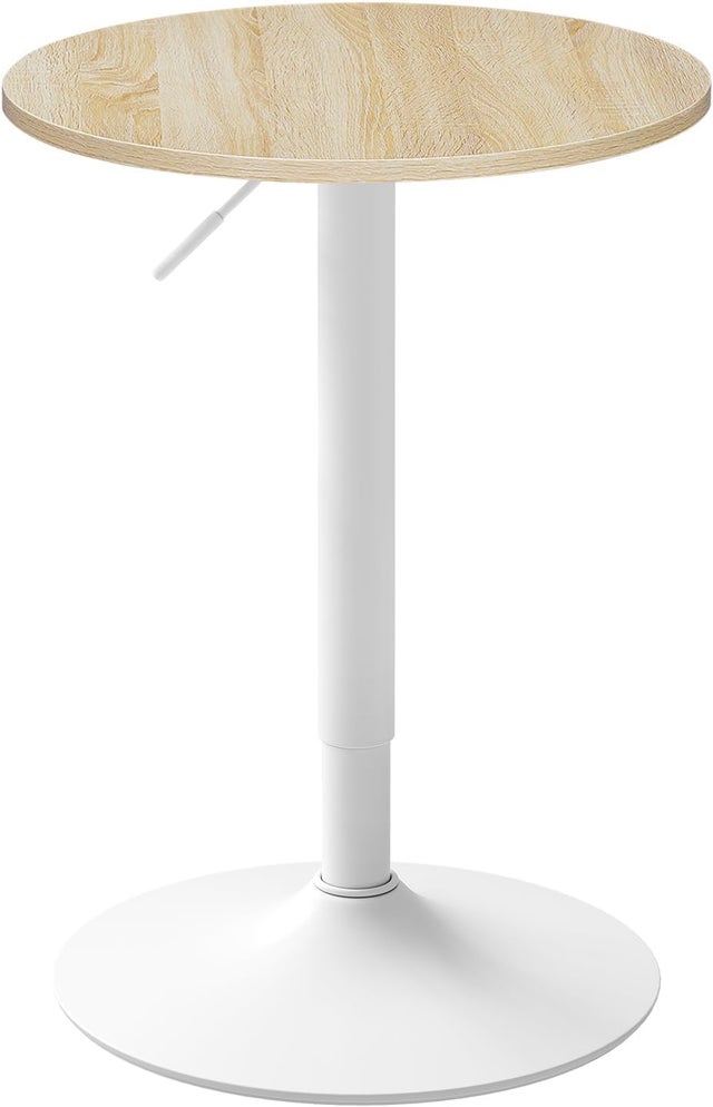 Table de Bar Ronde WOLTU, Meuble Exterieur, avec Base en Acier, Plateau pivotante à 360°, Hauteur réglable de 70 à 91 cm, 52x52x91cm