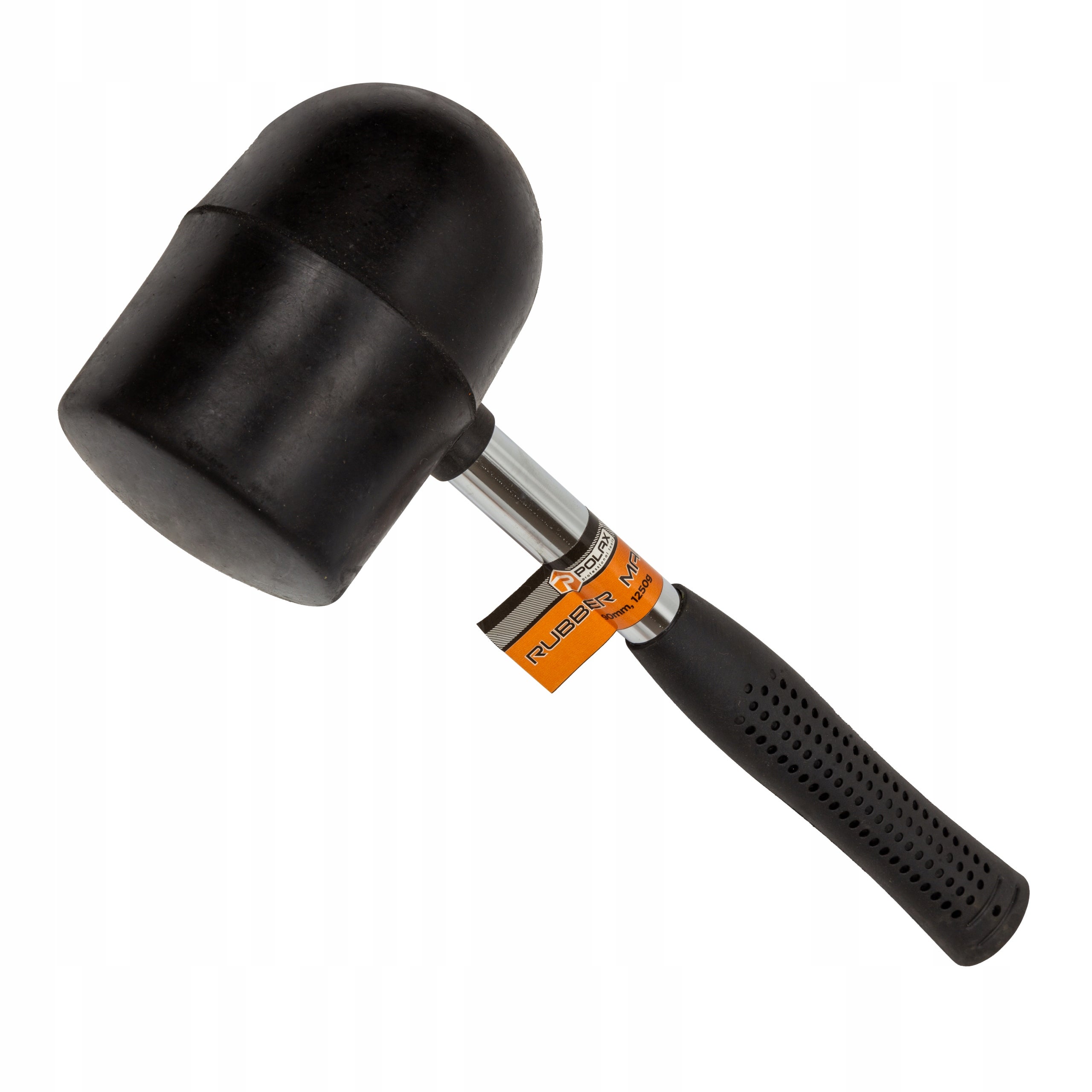 Młotek gumowy metalowy uchwyt czarny 90 mm 1250g Polax