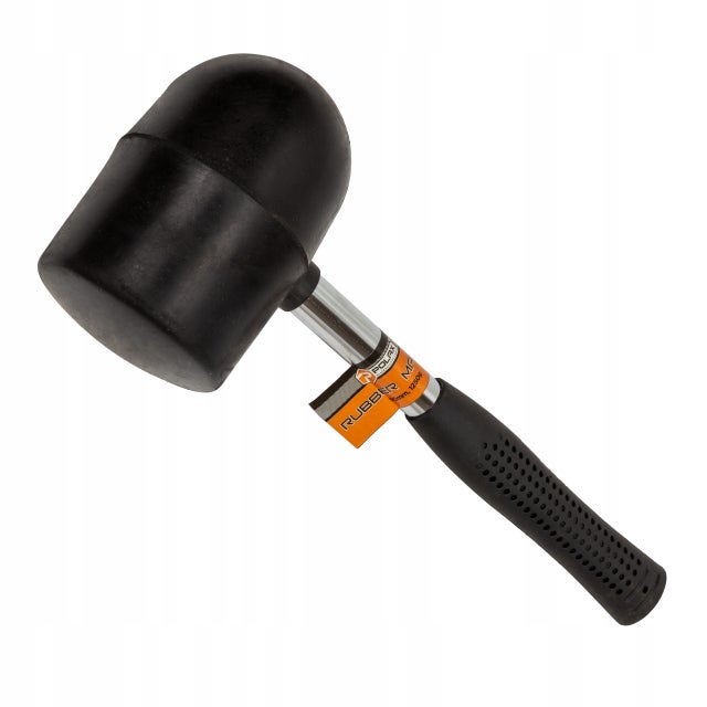 Młotek gumowy metalowy uchwyt czarny 90 mm 1250g Polax