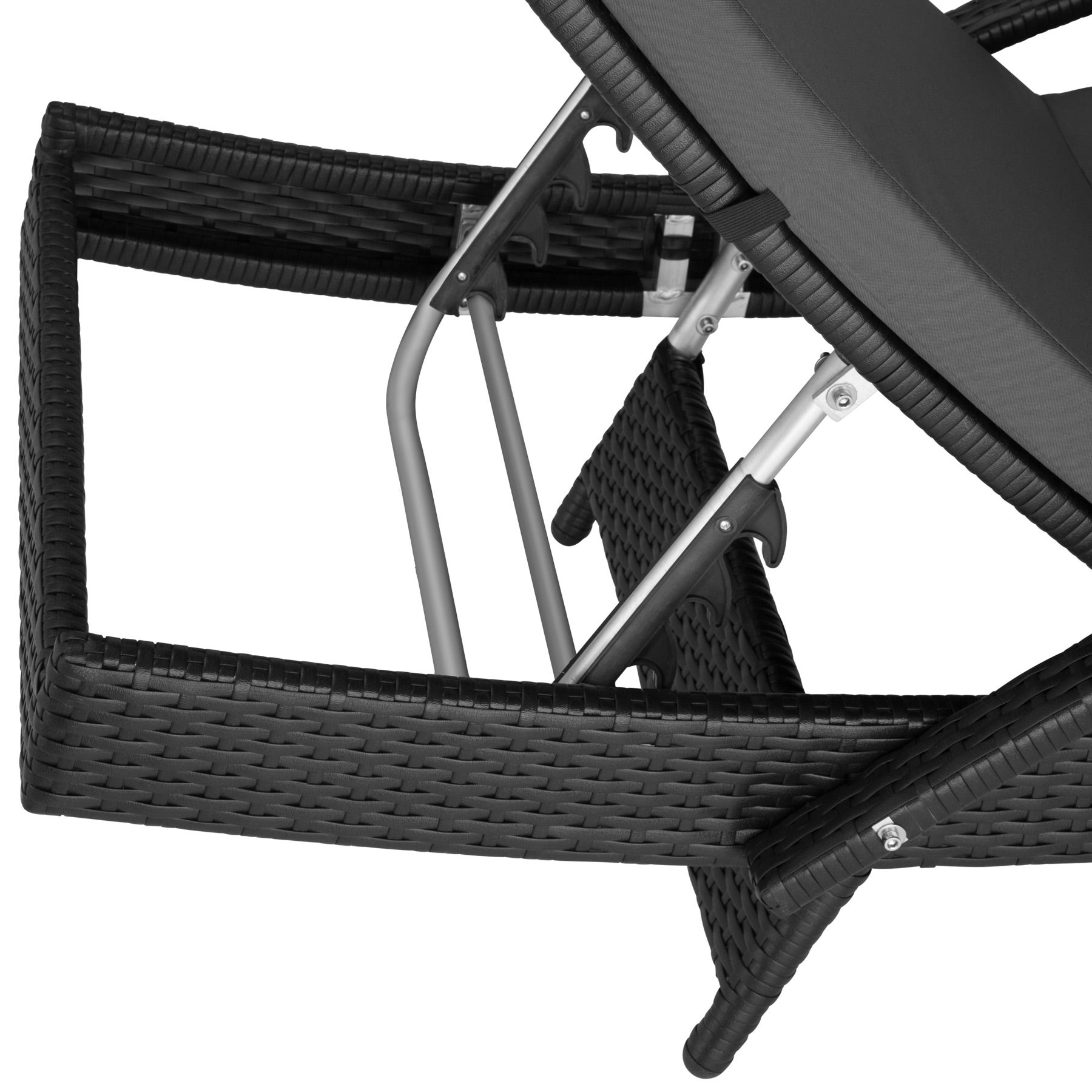 Bain de soleil en résine tressée et aluminium avec dossier réglable sur 5 positions TECTAKE - 2