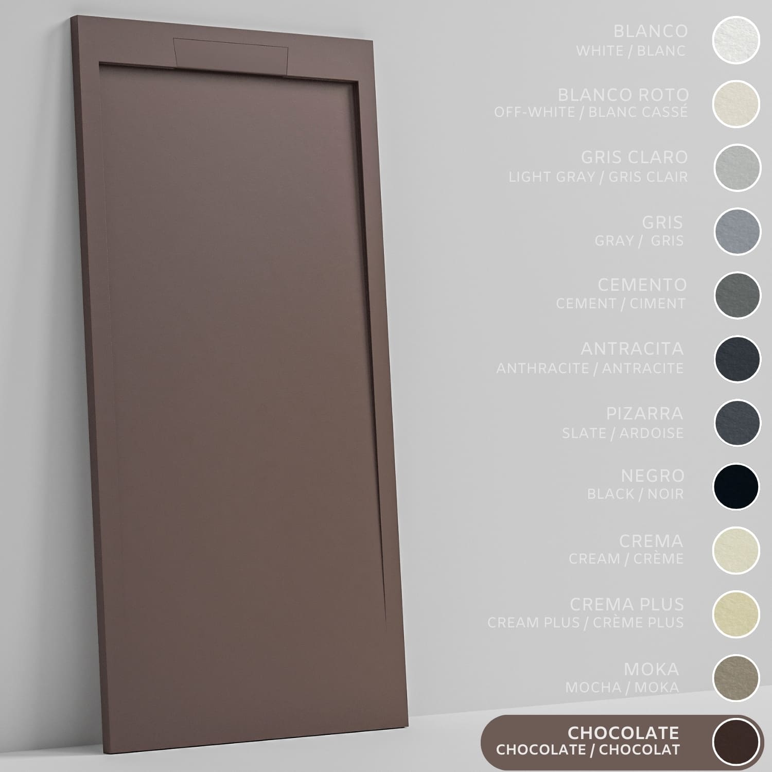 SOULHOME Brodzik prysznicowy– Żywica– Gel Coat– Gładka/Kamienna tekstura – Antypoślizgowy – czekoladowy- 180x80- Niski 3cm– Elegancki SAME