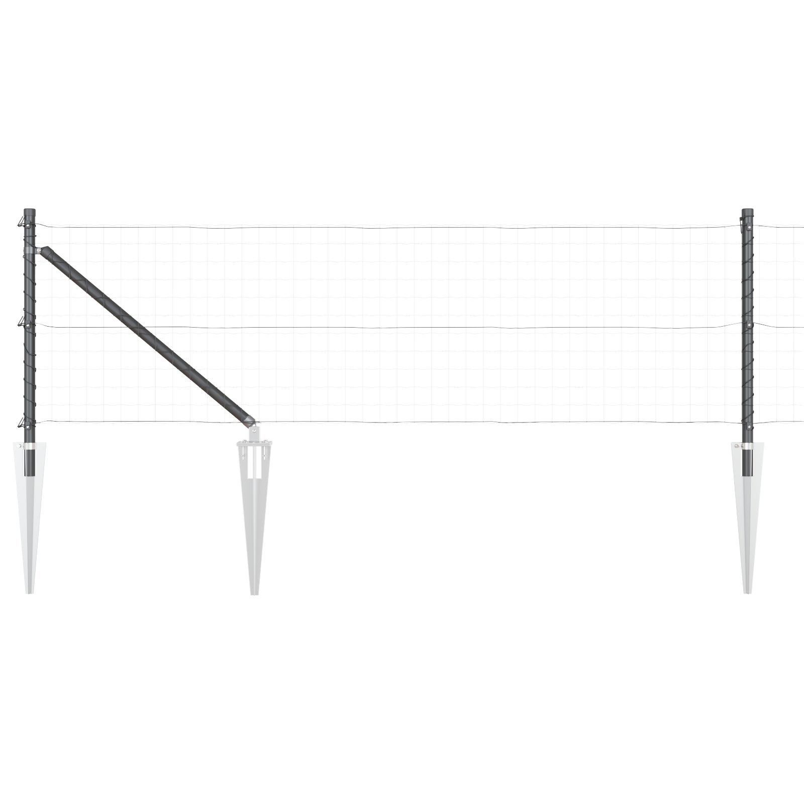Słupek ogrodzeniowy. 7 pcs Szary Stal vidaXL