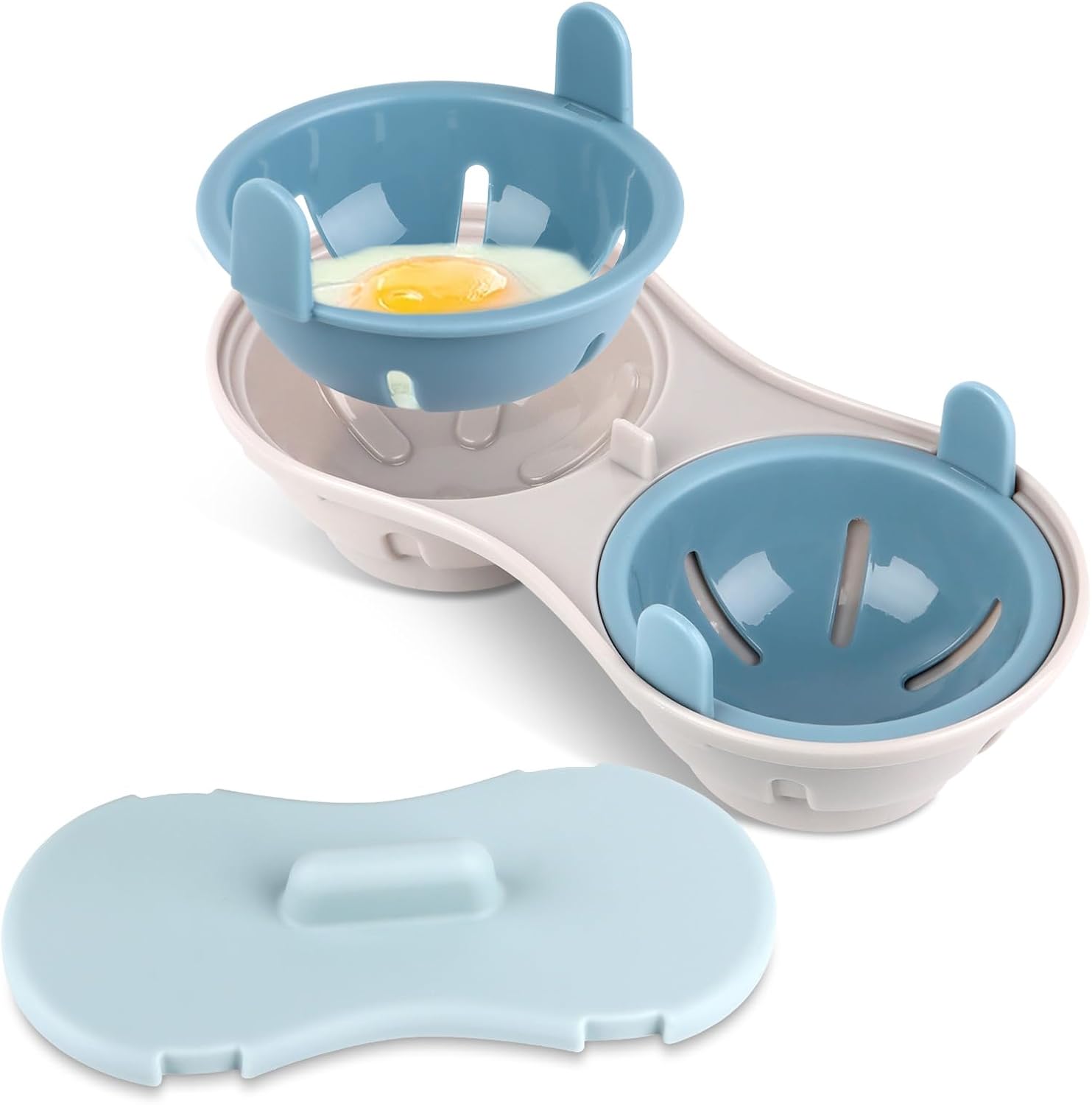 Jajka w koszulkach w kuchence mikrofalowej, Jajkowar w kuchence mikrofalowej, Forma do jajek na 2 szklanki, Jajkowar w kuchence mikrofalowej, Jajkowar