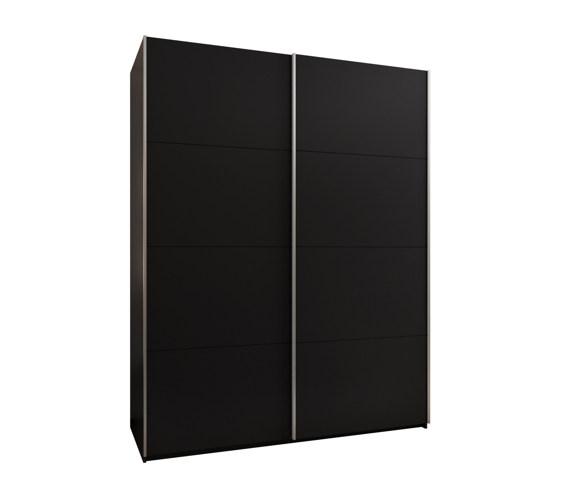 Szafa przesuwna wysoka Lux 1 200 x 64 x 245,5 cm czarny + czarny + u. srebrny - Abiks Meble