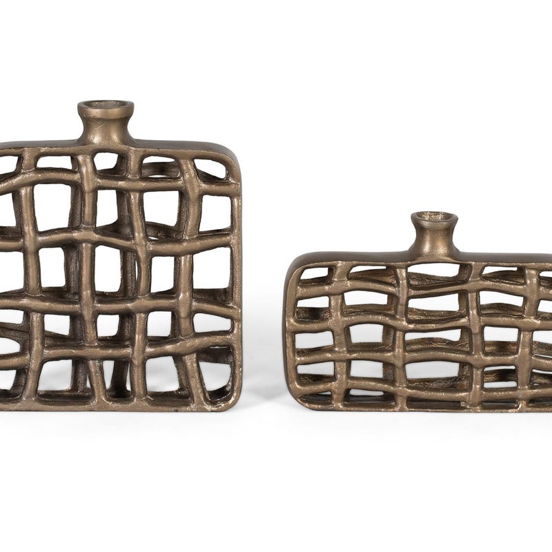 Zespół 2 figur dekoracyjnych z brązu o prostokątnym kształcie