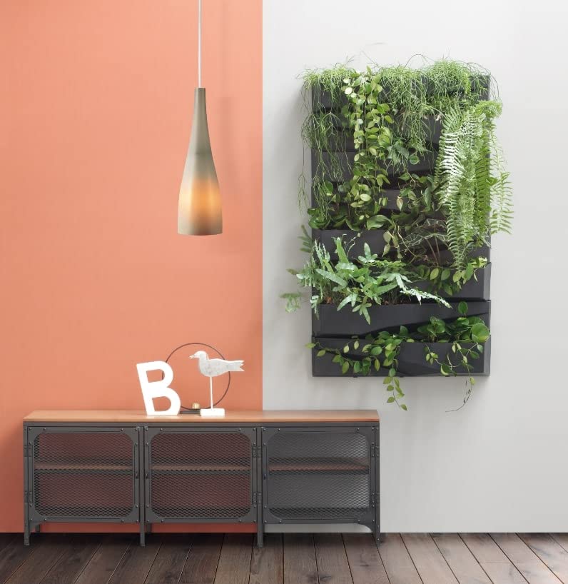 Giardino verticale da parete, muro vegetale antracite 78 x 19 x 33 cm - KOTARBAU - 7