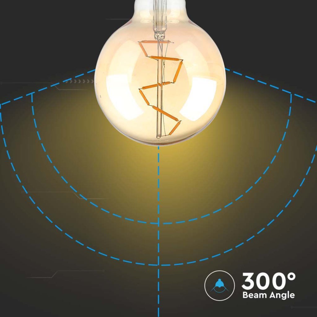 Bombilla LED E27 4W G95 Filamento àmbar 2200K - 5