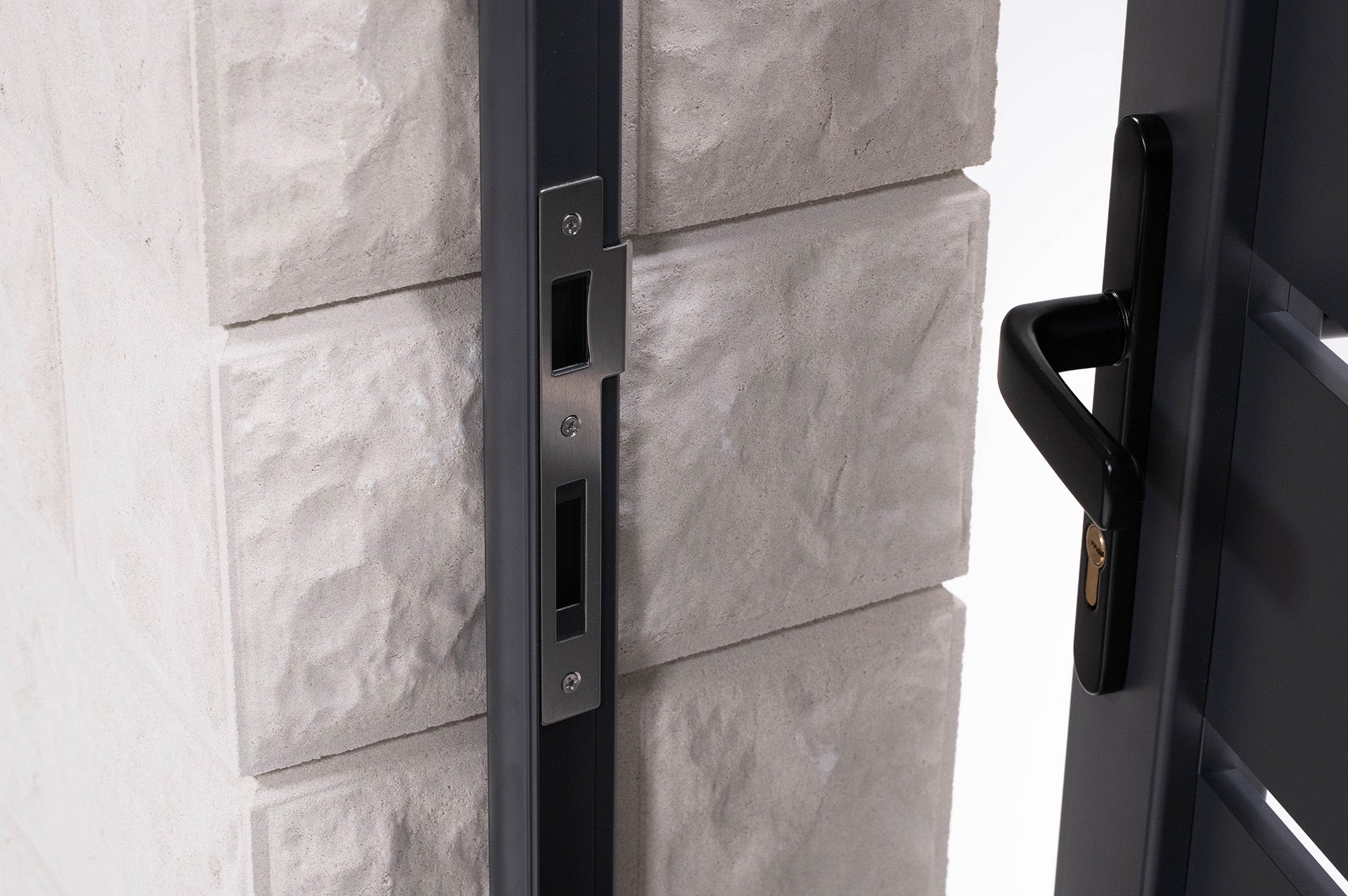 VOGEL Cancello pedonale manuale in alluminio, semi traforato 106 x 140 cm, grigio - 9