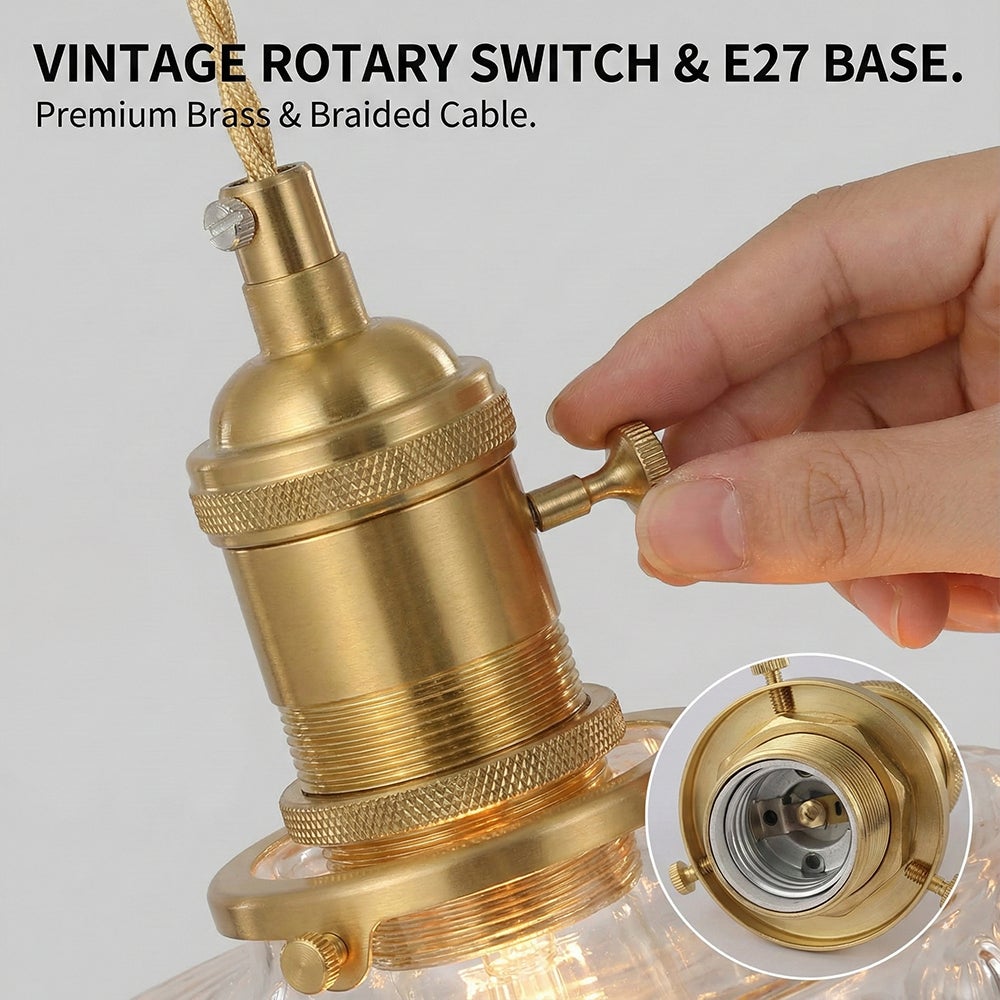 Złote lampy wiszące Nowoczesne lampy kryształowe żyrandole Regulowane lampy wiszące z szklanym kloszem do kuchni z wyspą Jadalnia(Żarówka zawiera) - 2