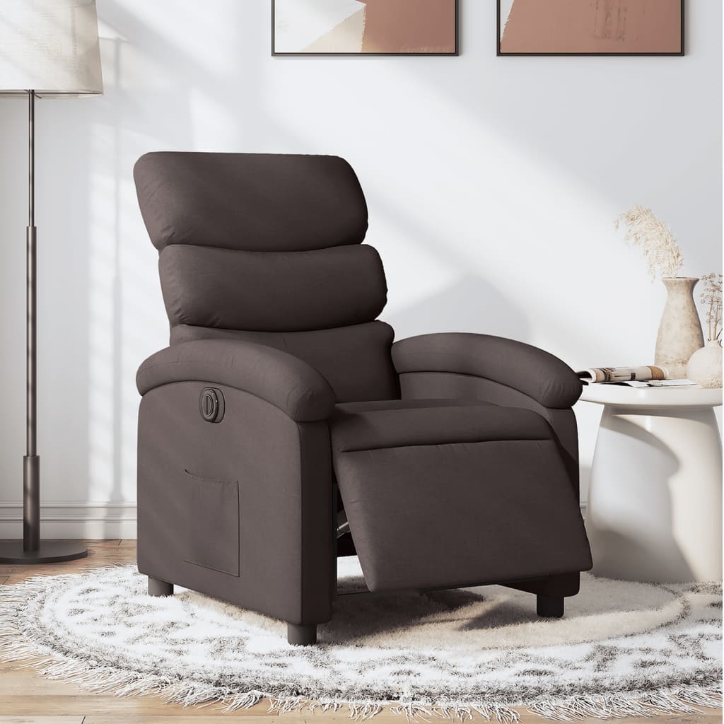 Zerodis Fauteuil inclinable électrique Marron foncé Tissu AB3204805