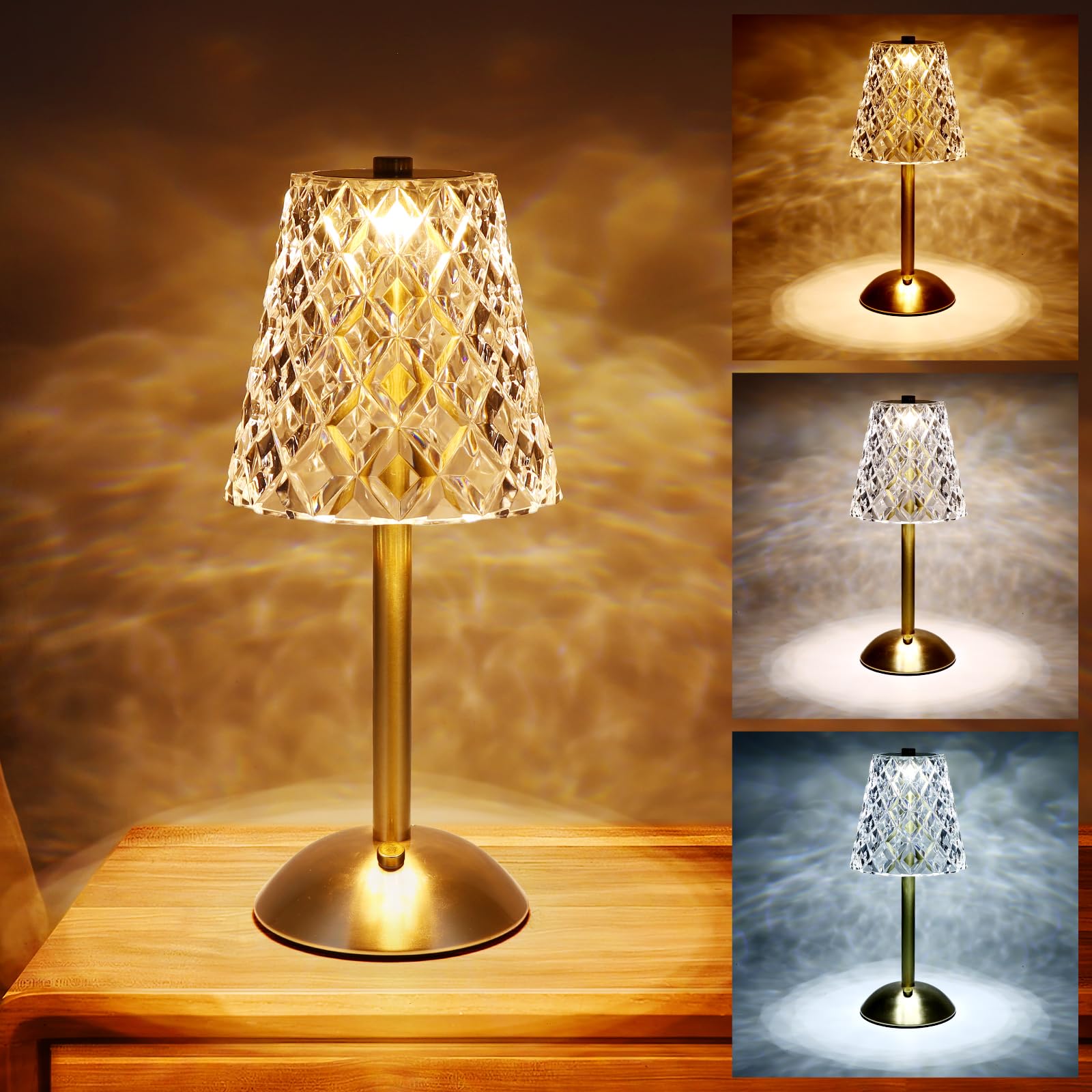 Lampa nocna z akumulatorem, lampa nocna z regulacją jasności do sypialni, romantyczna lampa dotykowa LED, lampa bezprzewodowa