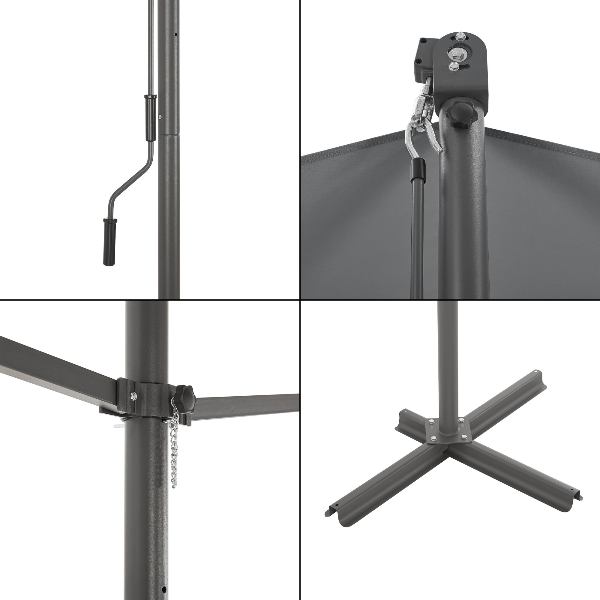 Store banne autoportant Selenizza à double pente 400 x 300 x 260 cm gris foncé [pro.tec] - 7