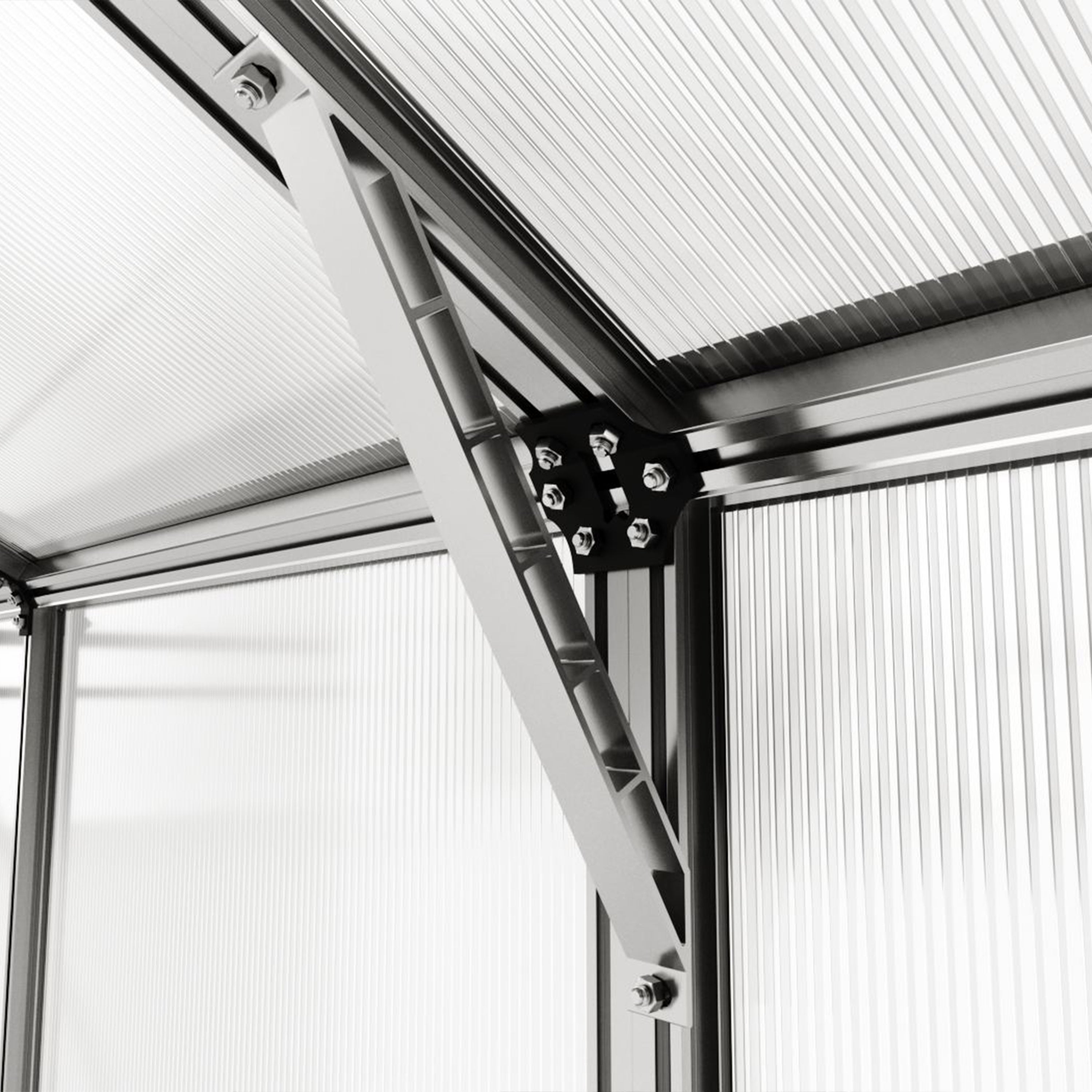 GFP Serre de jardin Jasmin 4 structure en aluminium 192 x 256 cm panneaux en polycarbonate - 8
