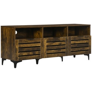 Mobile TV COSTWAY Per TV Fino A 55'' - 3 Ripiani, Armadietto, Cassetto, Design Industriale, Gambe Regolabili - Foto 8