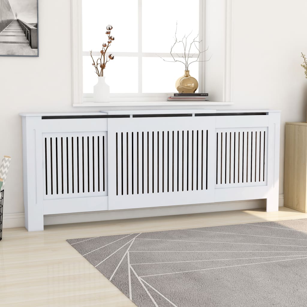Cache-Radiateur Chelsea Vida Designs Réglable MDF Blanc - H82 X L140-204 X P20,5 Cm