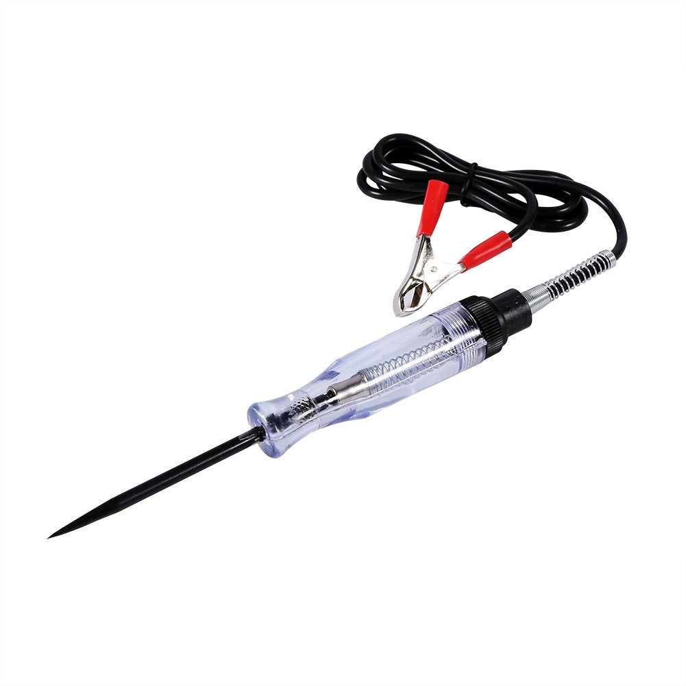Testeur De Circuit 6V/12V/24V DC - Stylo Avec Lampe Témoin - Pour Voiture, Moto, Camping-car - Câble Spiralé - 2