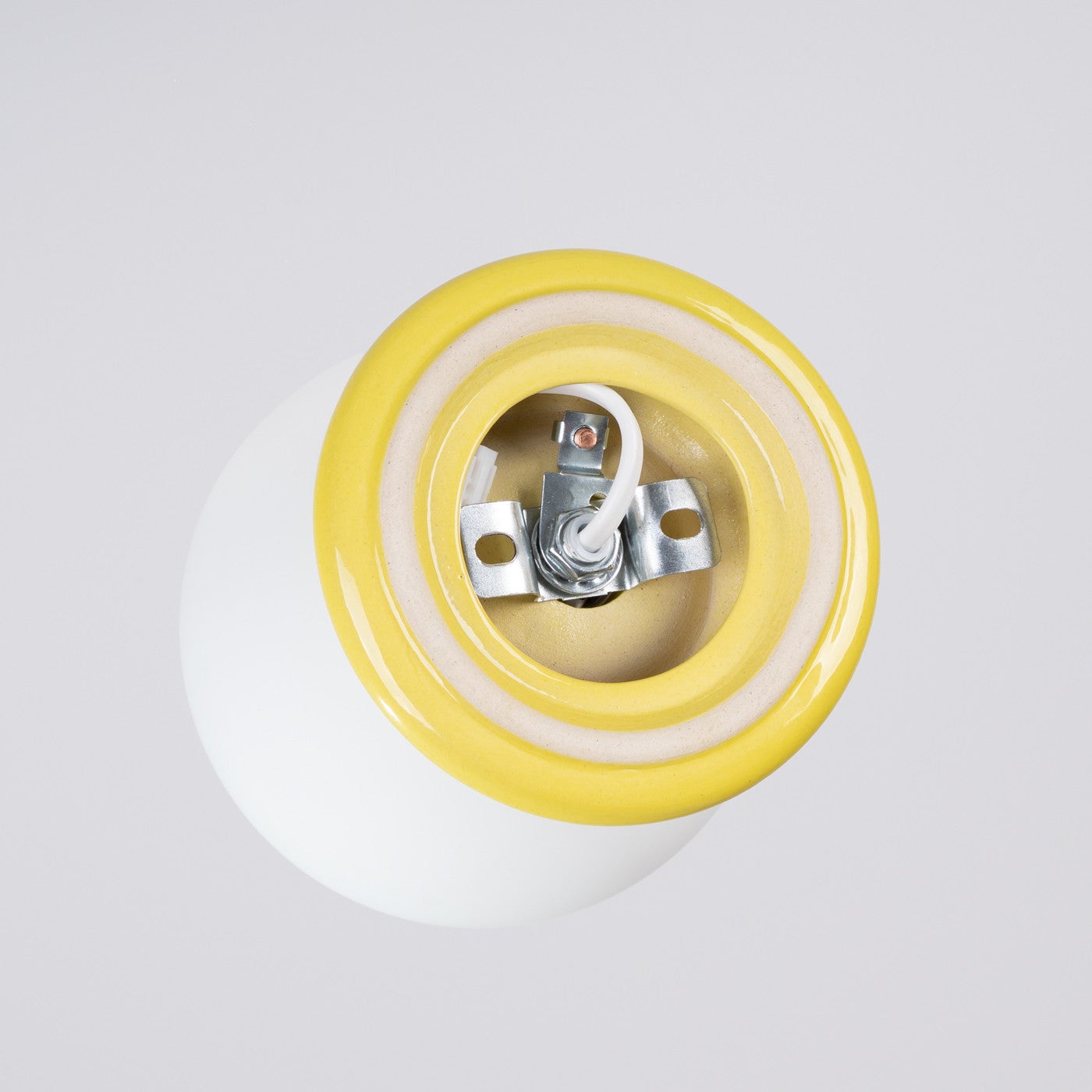 Lampa sufitowa ceramiczna szkliwiona ZORI żółto-biała 1xG9x8W ceramika / gips wym:12x12x16cm IP44 Sollux Lighting - 8