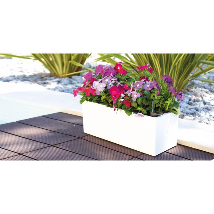 Jardinière auto-arrosante en polypropylène Rimini gris / argent 51x20x20 cm - 9