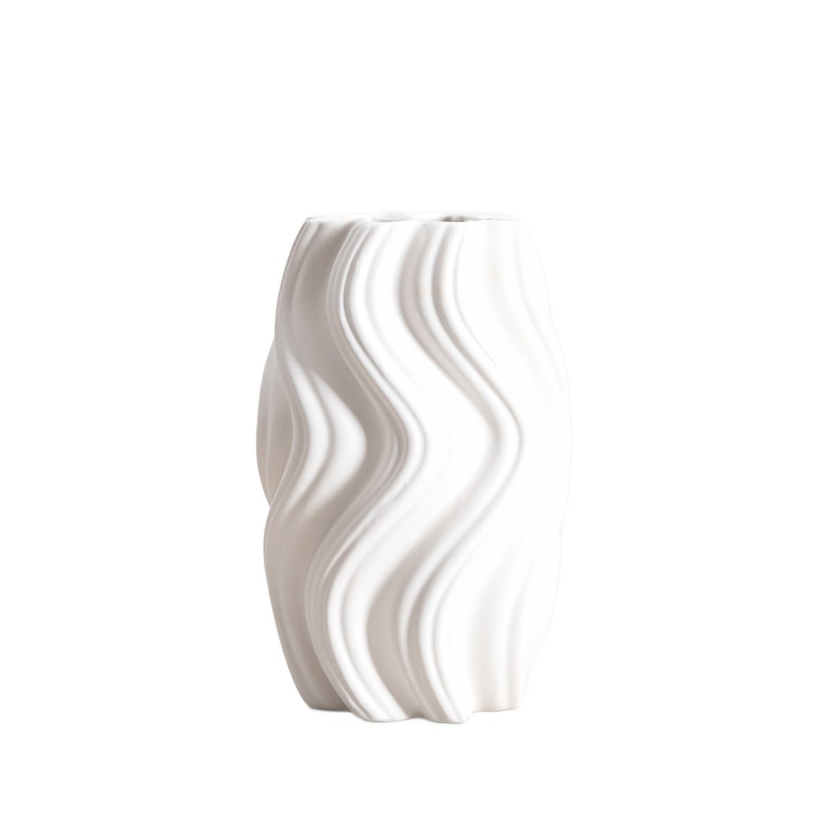 Wazon SALANA falowany biały 16x15x26 cm HOMLA