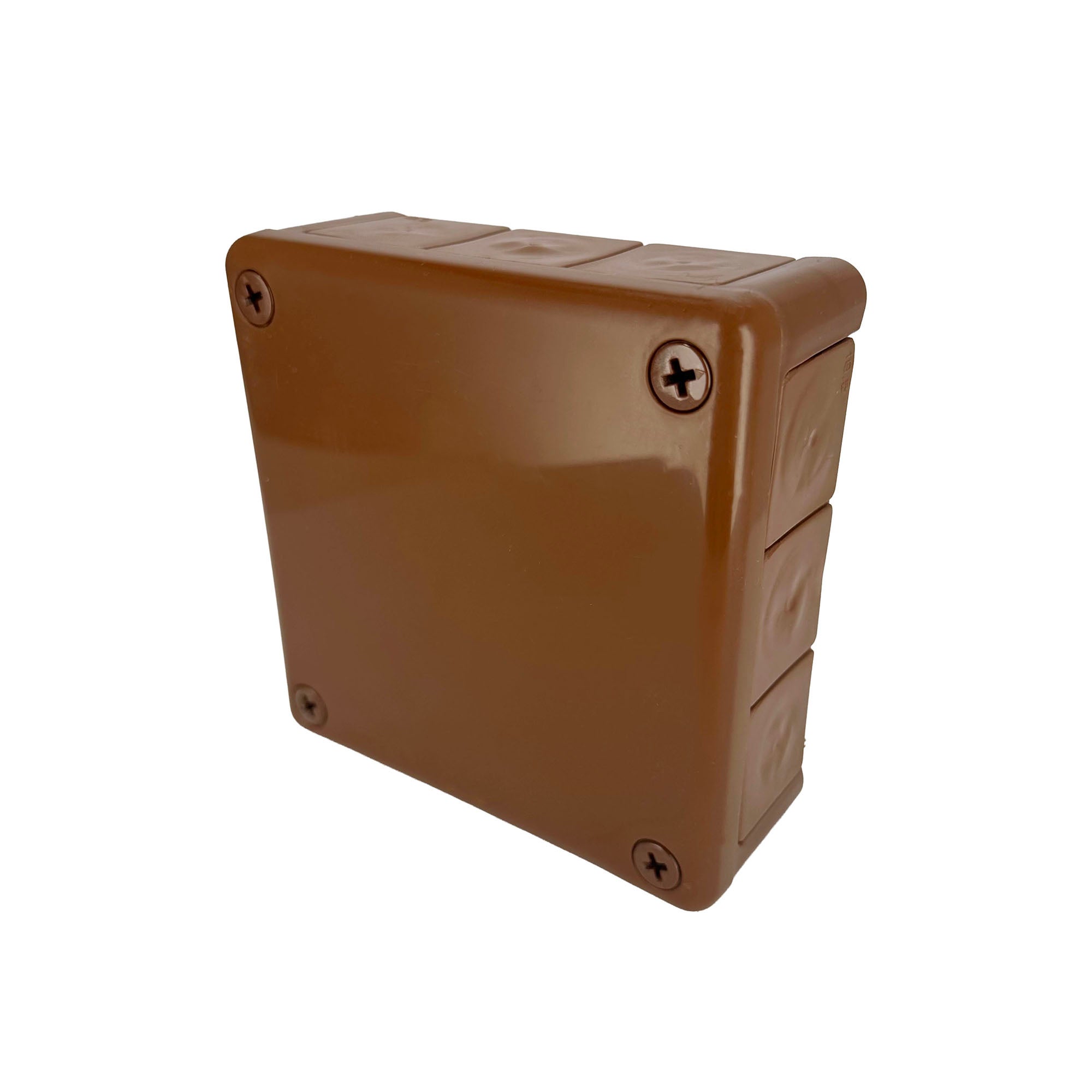Puszka natynkowa hermetyczna 118x118x46mm 12-wlotowa, z dławikami gumowymi, IP55 zamknięcie "na wkręty", brązowa EDO