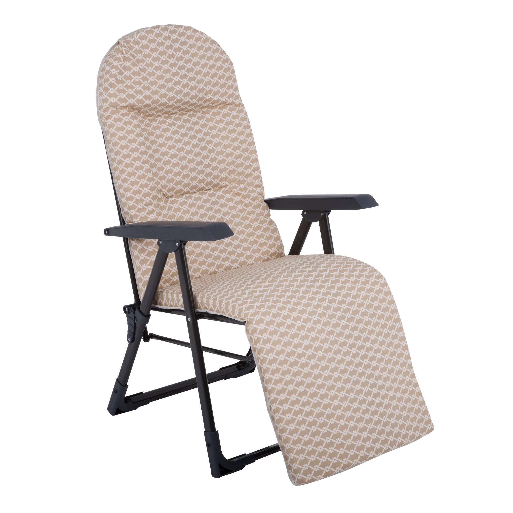 Fotel ogrodowy rozkładany Galaxy Plus z podnóżkiem biało-beżowy Patio
