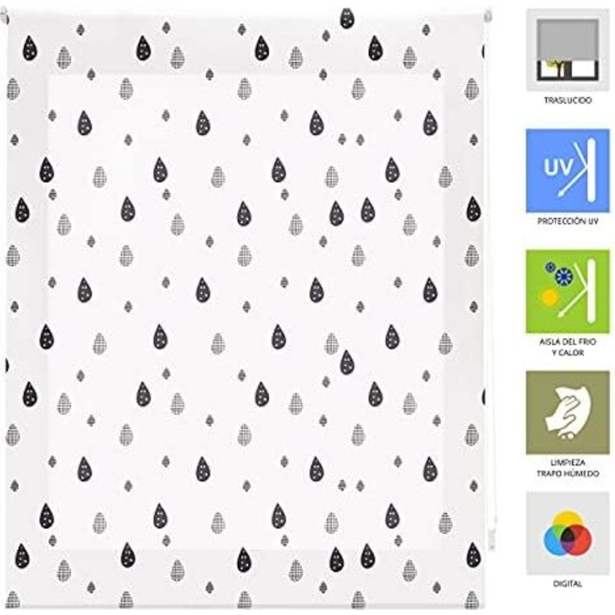 ECOMMERC3 | Tenda a Rullo Traslucida misura 130x180 - Tenda in Tessuto misura 127x175 - Tenda Termoisolante - 3