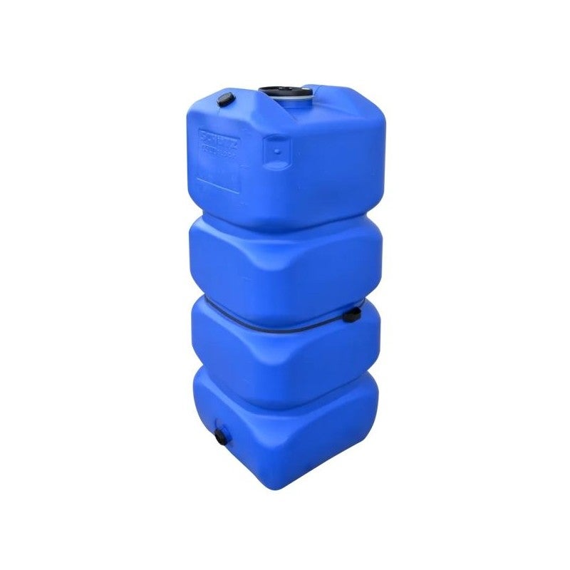 Depósito agua potable cuadrado 750 litros schütz, 74x74x166 cm, recomendado para uso exterior, azul