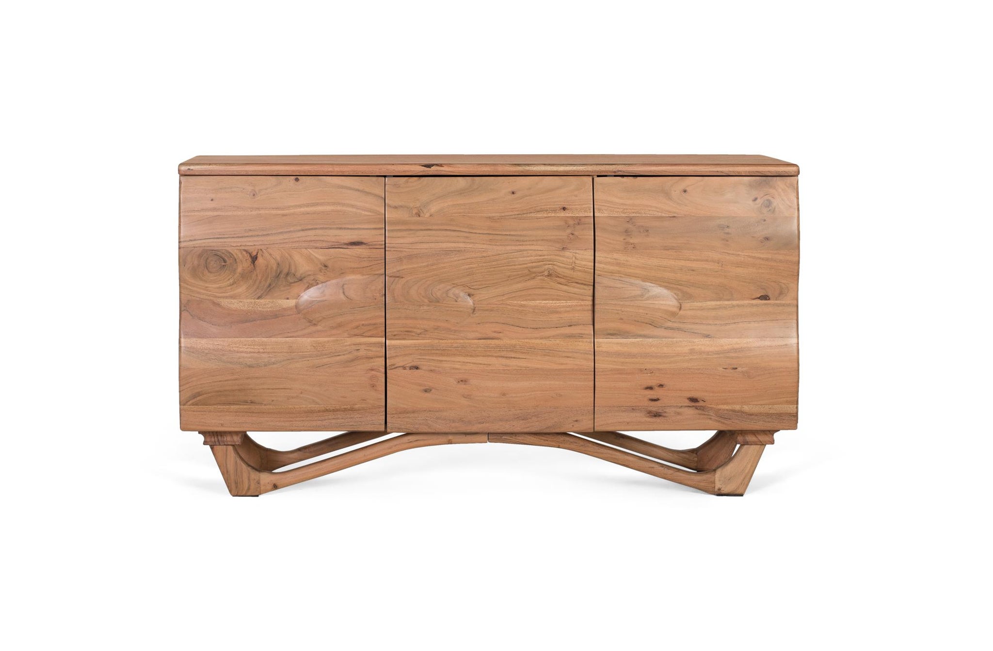 Nowoczesna, rustykalna komoda z drewna akacjowego - 76x140x40 GYC
