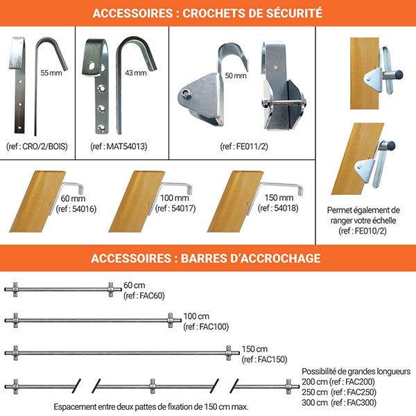 Echelle mezzanine en bois de longueur 2.36m pour atteindre 2.19m - HIM1899/8 - 6