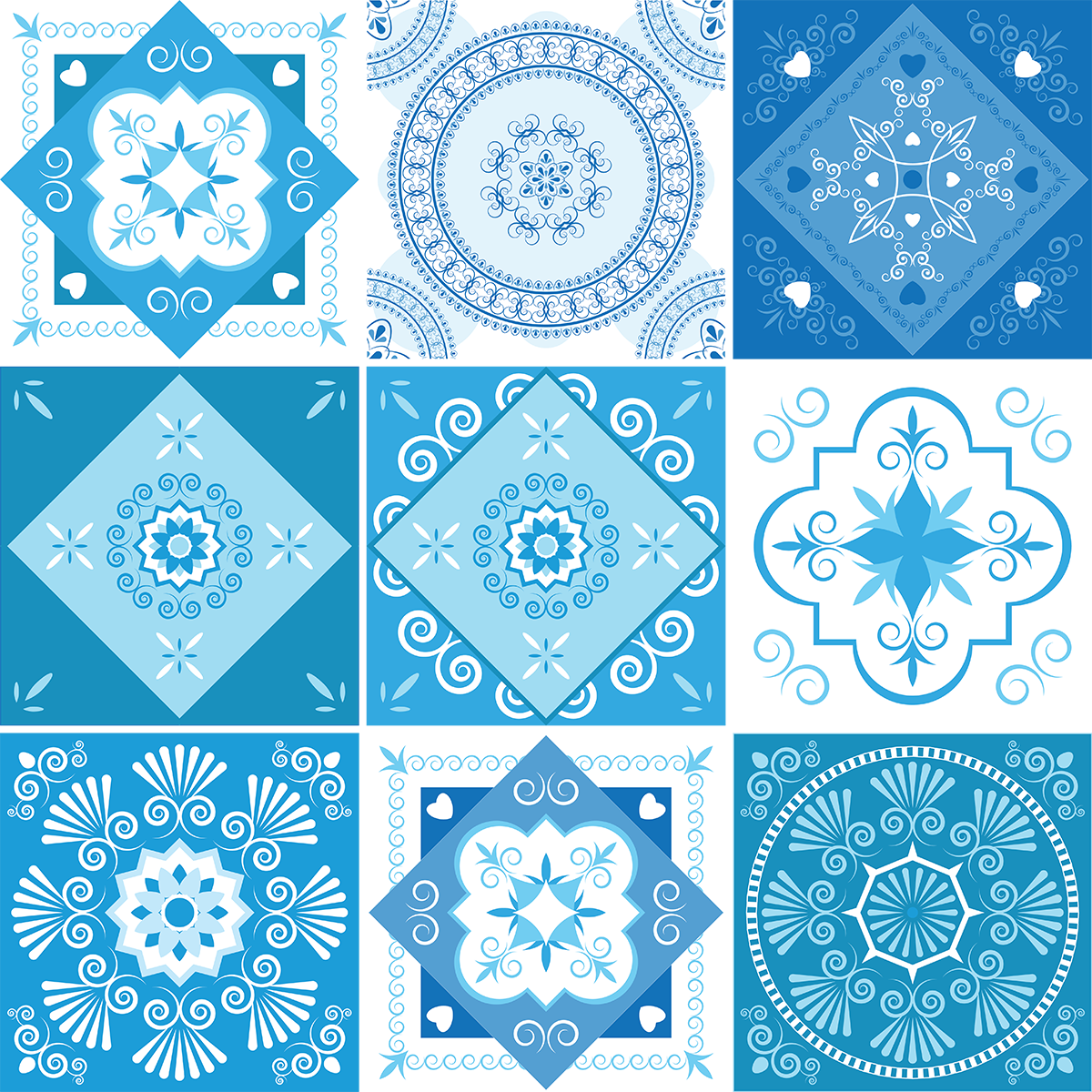 9 adesivi piastrelle azulejos angelina - Sticker adesivo - adesivi murali - 9stickers10x10cm - 2