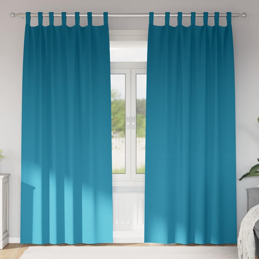 Firany blackout z kółkami 2 pcs Turkusowy 260 x 140 cm vidaXL