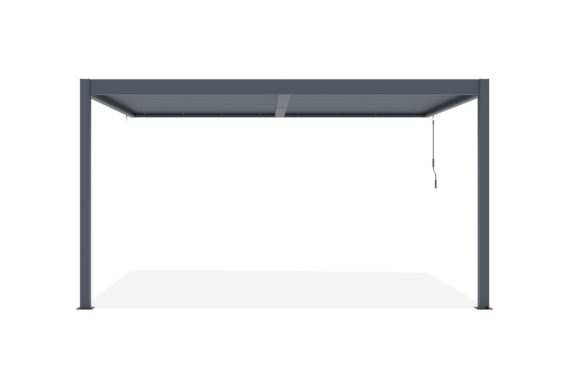 Pérgola bioclimática adosada PIANA de aluminio gris 4x3m - 3