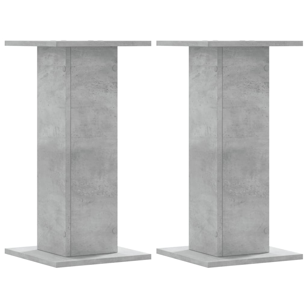 Supports pour plantes, 2 pièces, gris béton, panneau de bois - 2