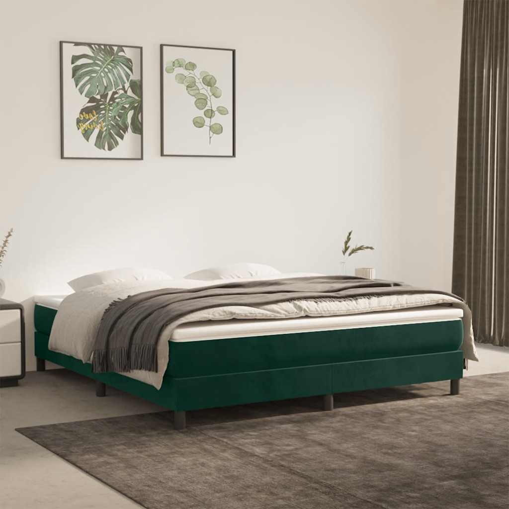 Vidaxl Estructura De Cama De Terciopelo 160X200 Cm Verde , Leroy Merlin
