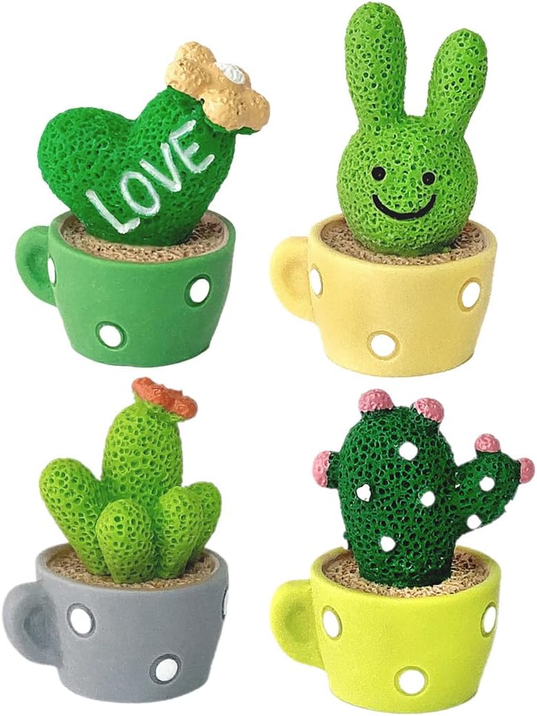 4 dekoracyjne sztuczne kaktusy ABS, wiszące figury, sztuczne rośliny doniczkowe, dekoracja deski rozdzielczej samochodu, biura i salonu.