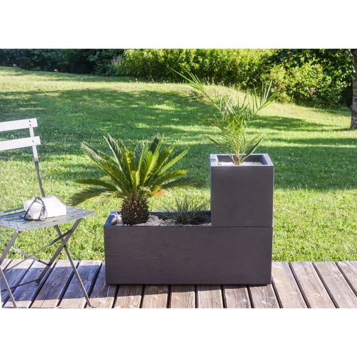 Jardinière carrée Graphit Up 29,5 x 29,5 x 29,5 cm - 21 L - Gris anthracite - Eda - 7