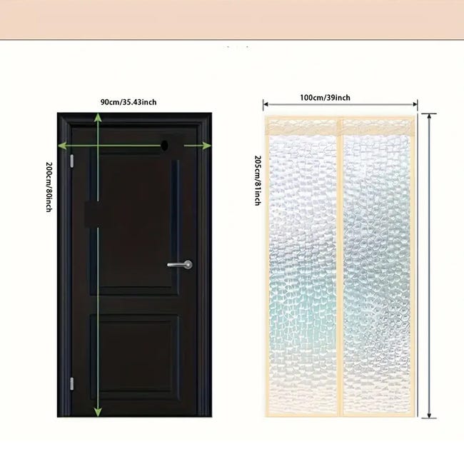 Rideau de Porte Isolant Thermique Magnétique 115 x 200 CM, EVA Translucide Rideau Thermique Isolant Anti Froid Porte Entrée, Coupe-vent, Fermeture Automatique, Sans Percage, Blanc Rideau de Porte Isolant Thermique Magnétique 115 x 200 CM, EVA Translucide Rideau Thermique Isolant Anti Froid Porte Entrée, Coupe-vent, Fermeture Automatique, Sans Percage, Blanc