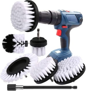 Ensemble de brosses de nettoyage électriques portables à double vitesse avec 7 têtes de brosse pour salle de bain, sol, carrelage, baignoire, cuisine, four, voiture