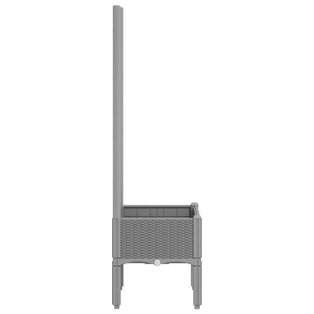 Maison Exclusive - Vaso/floreira jardim c/ treliça 40x40x142 cm PP cinzento-claro - 4