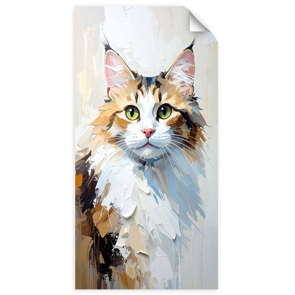 Naklejka na ścianę do salonu sypialni, Kot Zwierzę 60x120