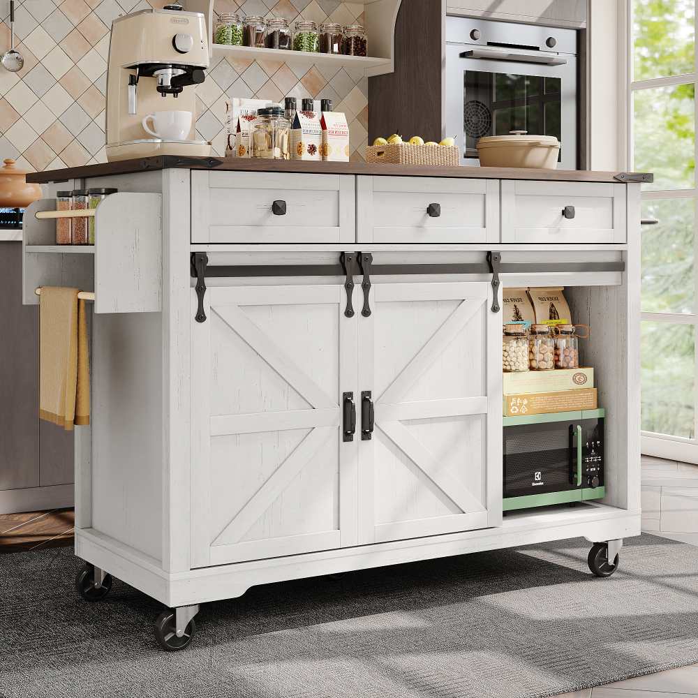 COSTWAY Chariot de cuisine Ilot de cuisine avec plan de COSTWAY Chariot de cuisine Ilot de cuisine avec plan de
