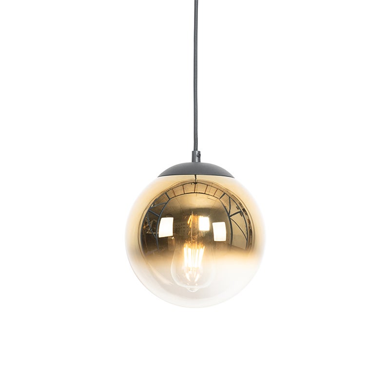 Qazqa artdeco lampa wisząca z kloszem (1 punkt) - Pallon - gold, max. 25w, kompatybilny z żarówką LED, e27, 20cm oświetlenie