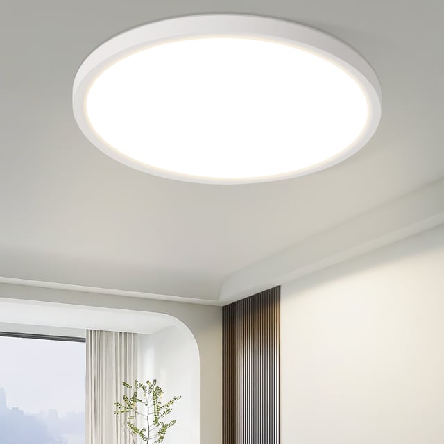 ZMH Minimalistyczna biała lampa sufitowa LED 18 cm do łazienki i kuchni