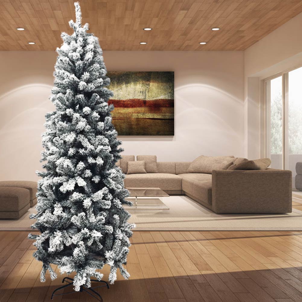 Albero di Natale Innevato Super Folto Slim Salvaspazio Saint Moritz 180 cm - 3