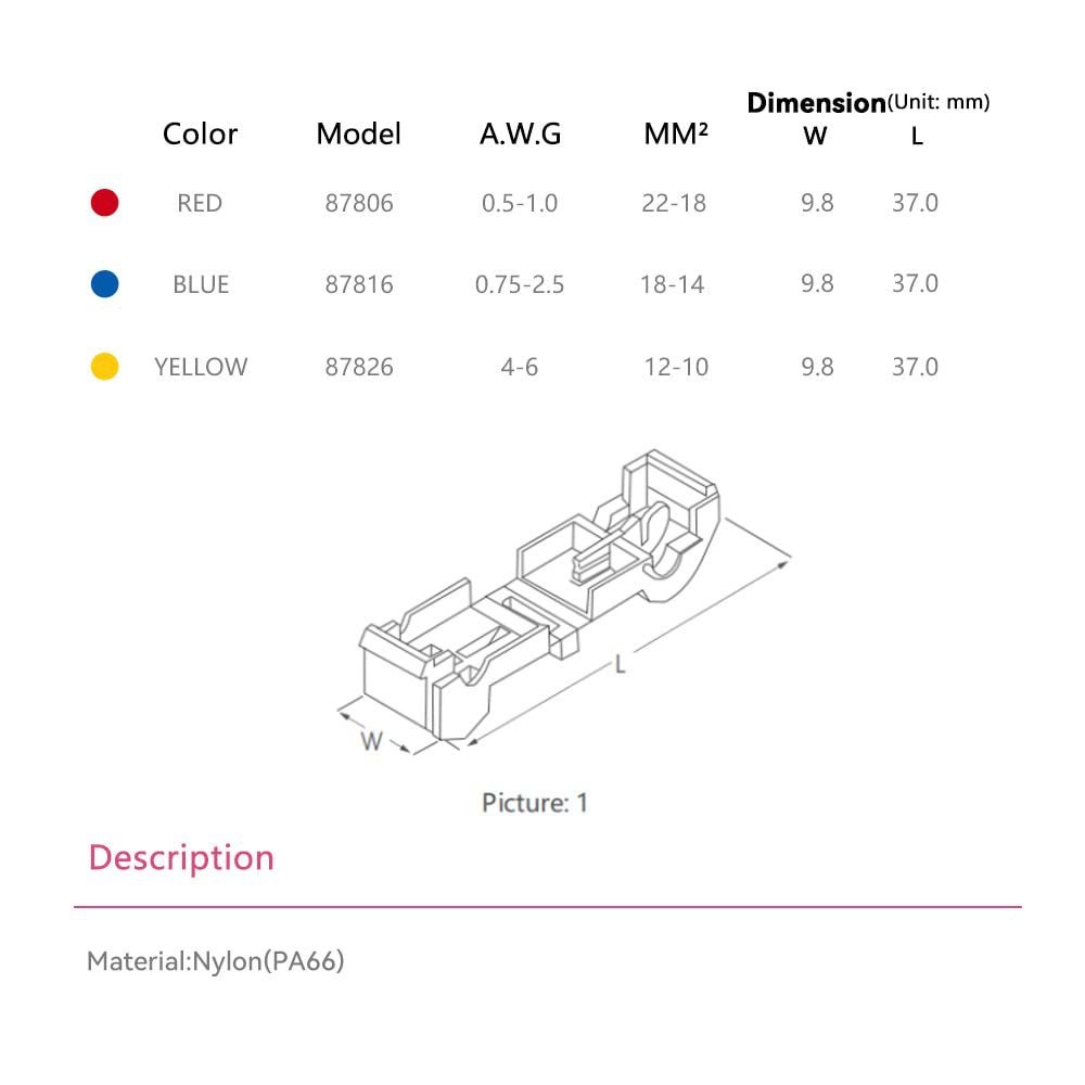 Scotch Lock | Connecteurs auto-dénudants | Kits de connecteurs rapides pour bornes électriques | Rouge 20 pièces Bleu 20 pièces Jaune 20 pièces - 3