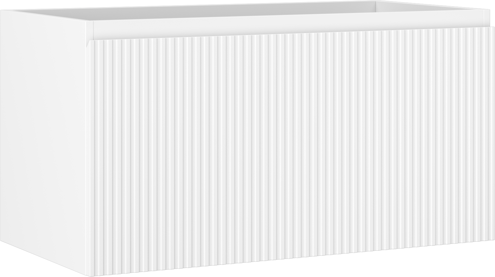 Mexen Rivel szafka łazienkowa podumywalkowa 90 cm, 1 szuflada, ryflowana , biała mat - 91A20-09047-1-BF01