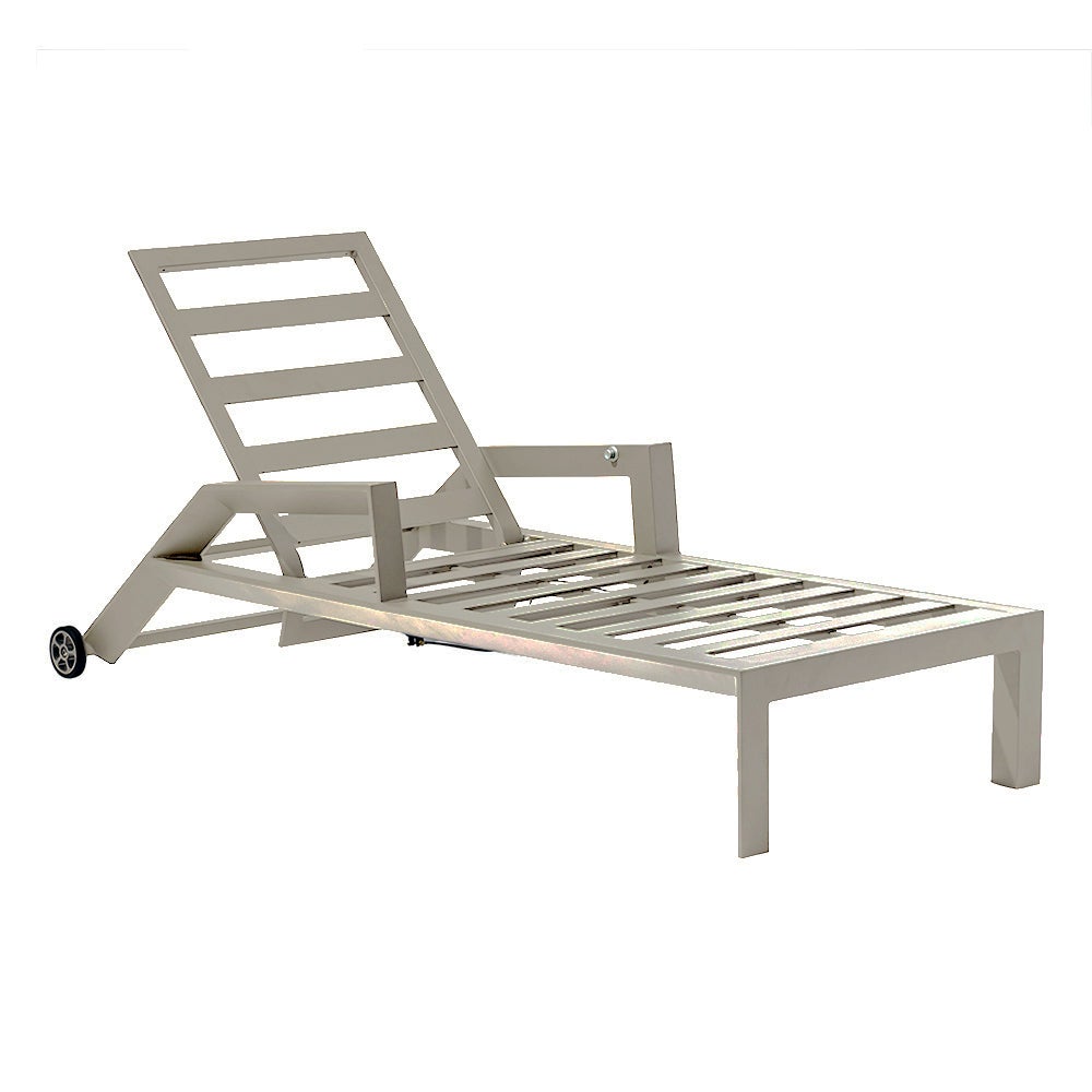 TEMPO STYLE – Piękny leżak wypoczynkowy z aluminium z funkcją rozkładania Tortora | Idealny na plażę, basen i do ogrodu | 200 x 86 x 71 cm - 7